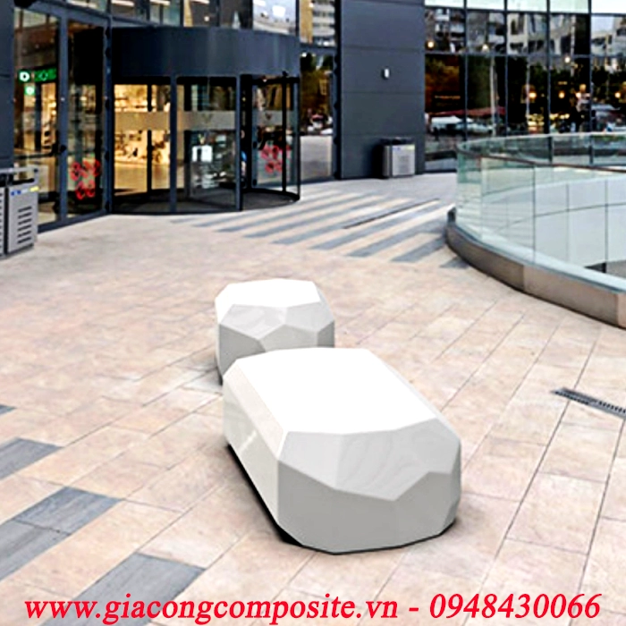 gia công ghế dài composite 1035 - Mô hình ghế ngồi công viên hình học sáng tạo [KT: 1500x1000x450mm]